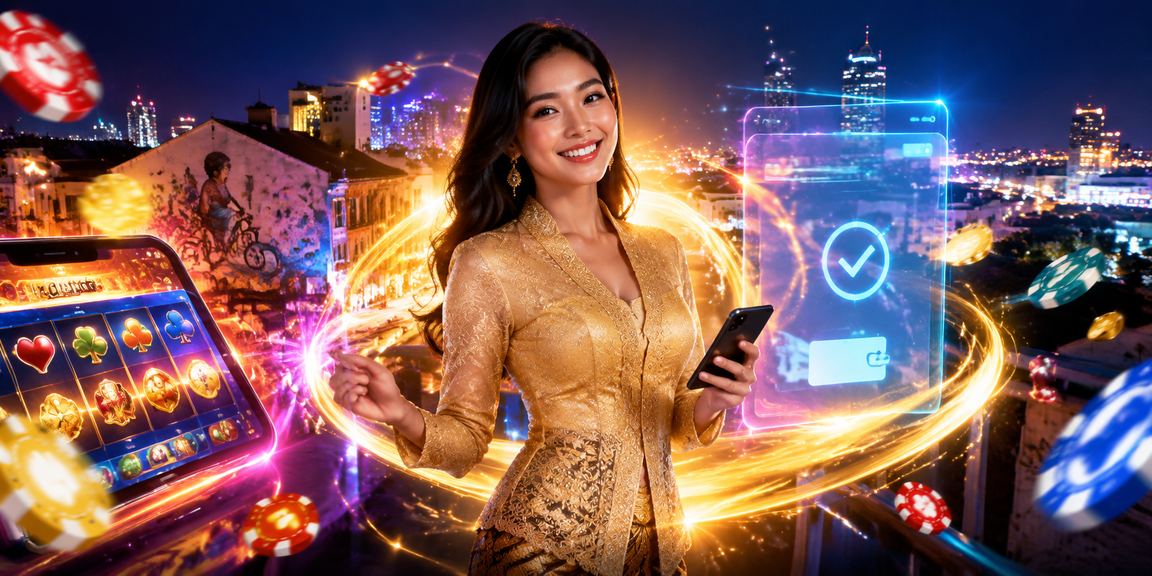 Suasana hiburan kasino di Pulau Pinang dengan gaya kebaya Malaysia dalam permainan meja dalam talian